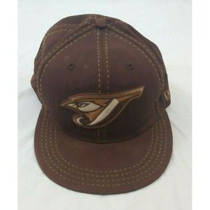 Vtg Toronto Blue Jays Fitted Hat 7 7/8 Brown New Era Baseball 59 Fifty